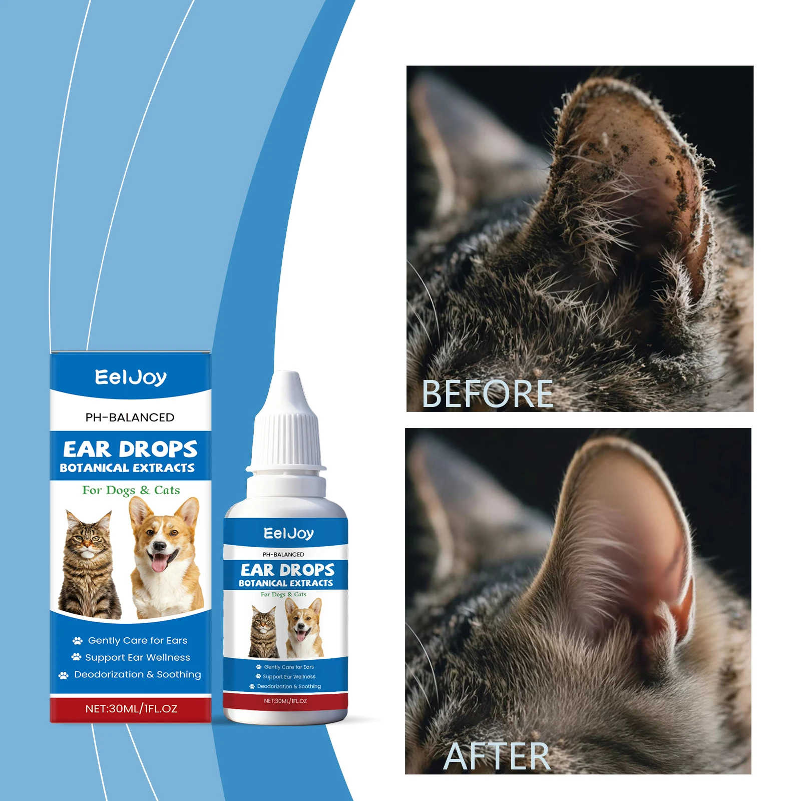 Pet Ear Cleaner - EelJoy Pet Ear Drops Dissolve Ear