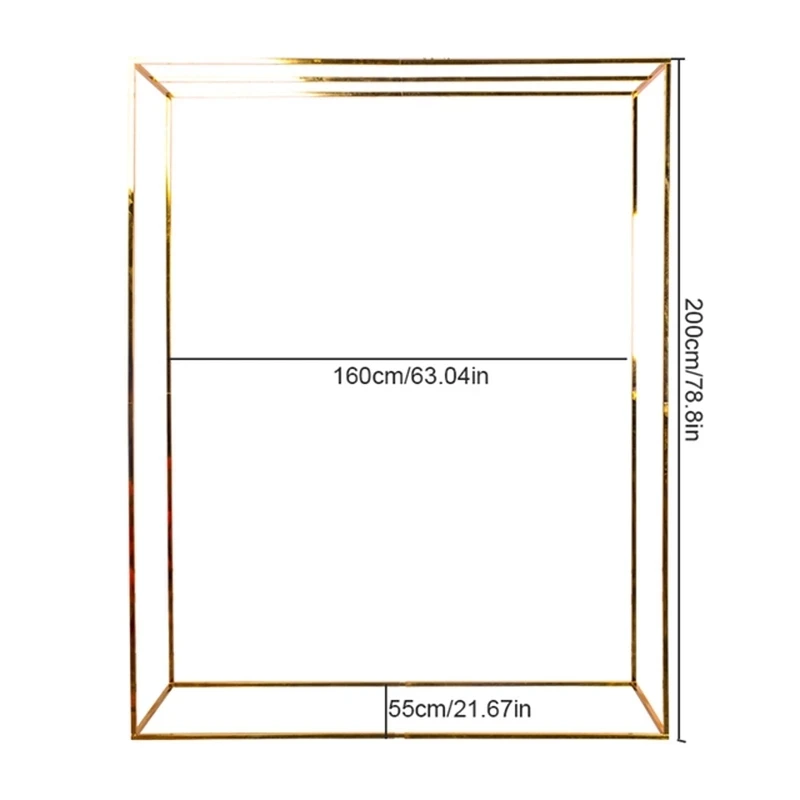 3pcs Luxury Wedding Arch Square Gold Plating Column Plinth Balloon Shelf Birthday Stage Outdoor Frame Backdrop Decorate