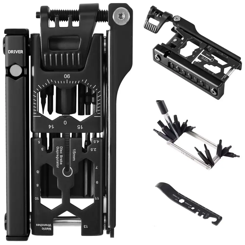 

38-in-1 Bicycle Repair Kit Portable Folding Detachable Tool Kit Chain Cutter Magnetic Bike Multi Tool Road Bike