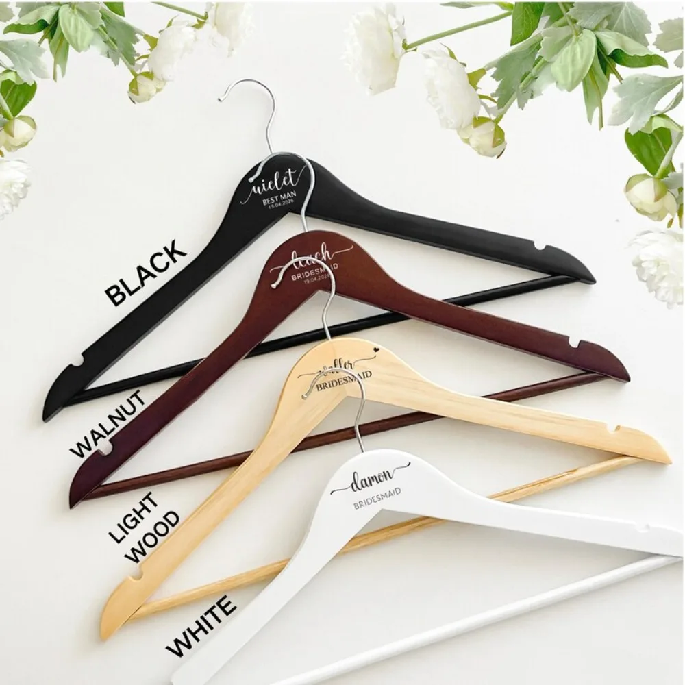 Personalisierte Brautjungfer Kleiderbügel Braut Trauzeuge Kleiderbügel Bräutigam Party Individuell gravierte Namen Hochzeit Kleiderbügel UV-Druck Hochzeit Kleiderbügel – Detail 5