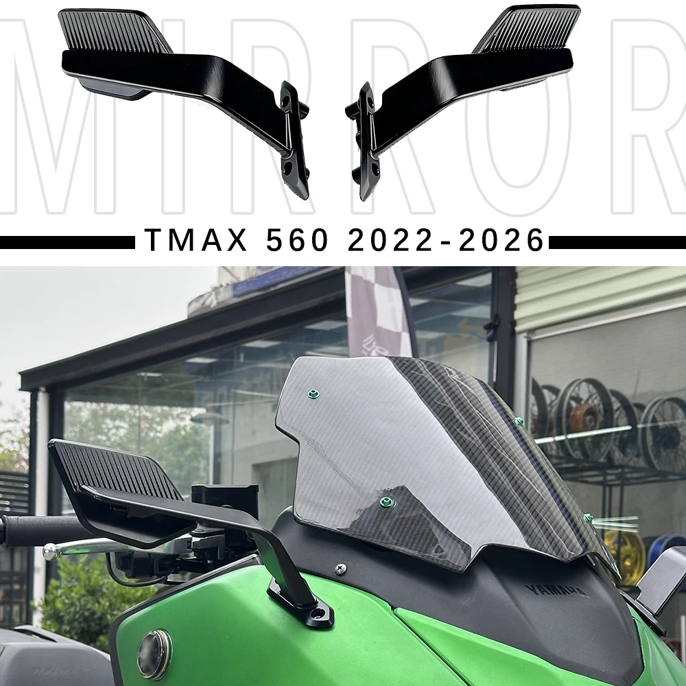 

MTKRACING For TMAX560 T-MAX 560 2022-2026 Wind Wing Rearview Mirror Motorcycle Rear View Mirrors Motorcycle Rearview Mirror