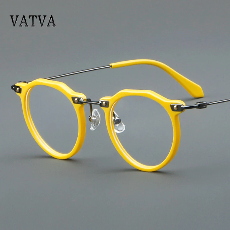 

New Fashion Acetate Titanium Optical Glasses For Women Men Prescription UV Recipe Lenses Progressive Myopia Eyeglasses Bridge