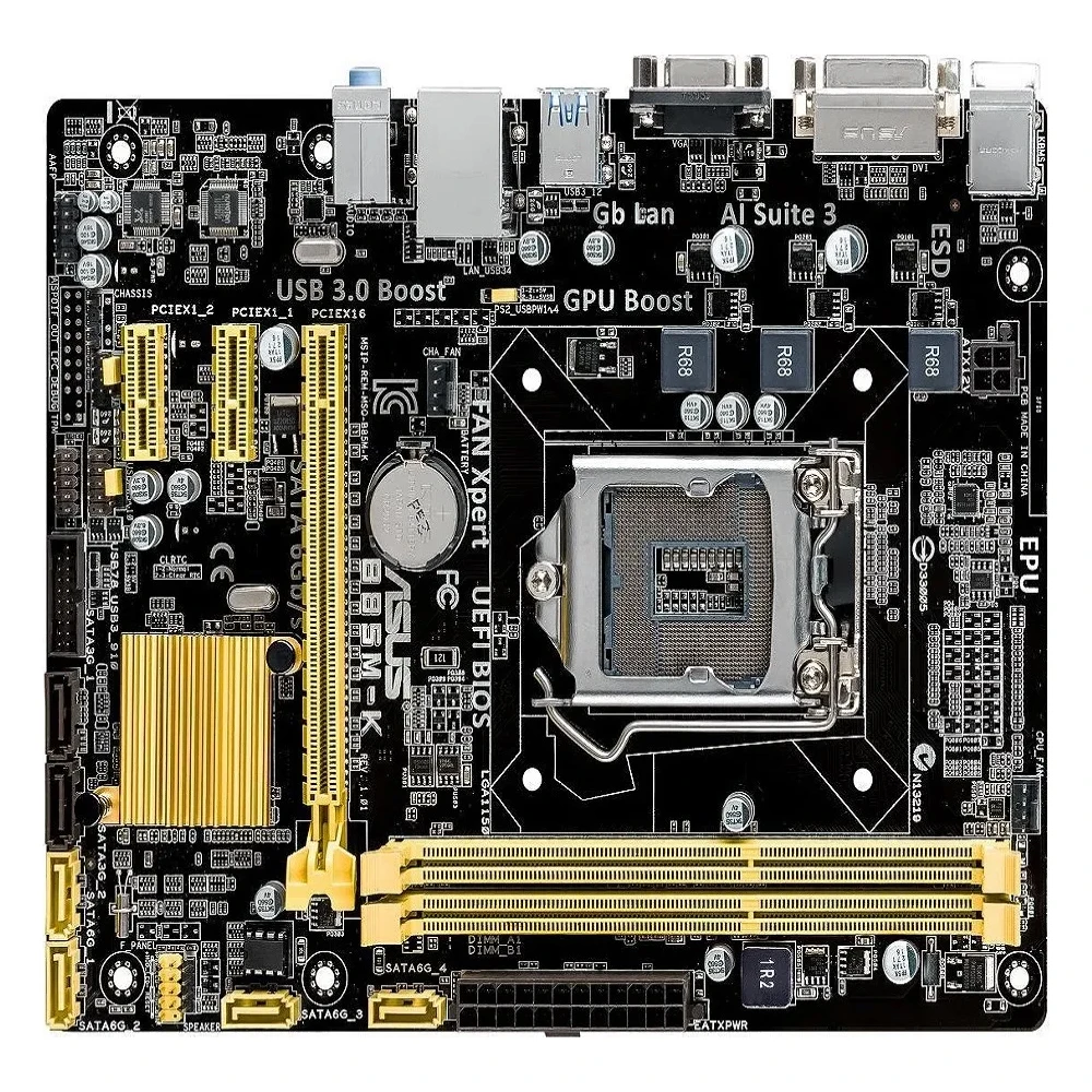 Asus B85M-K základní deska podpora jádra i7/core i5/core i3/pentium/celeron LGA1150 2xddr3 1600mhz 16gb uatx H85 základní deska