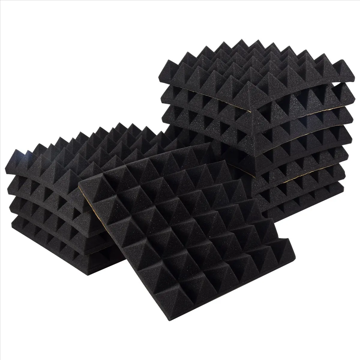 ABME New 12Pcs Soundproof Foam Panels,2 Inch x 12 Inch x 12 Inch Pyramid Shaped Acoustic Panels for Wall,Studio, Home and