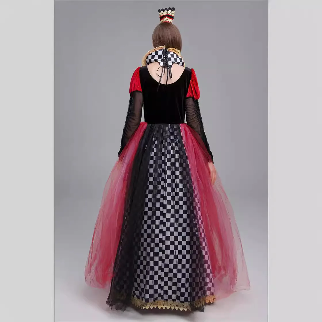   Kostium na Halloween, nowość, strój sceniczny Królowa Serca Alicja w Krainie Czarów, strój Cosplay Czerwonej Królowej, odzież damska Faion