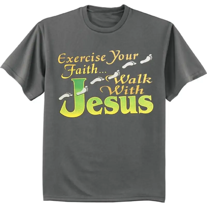 

Christian T Shirt Mens Walk With Jesus Clothing Apparel