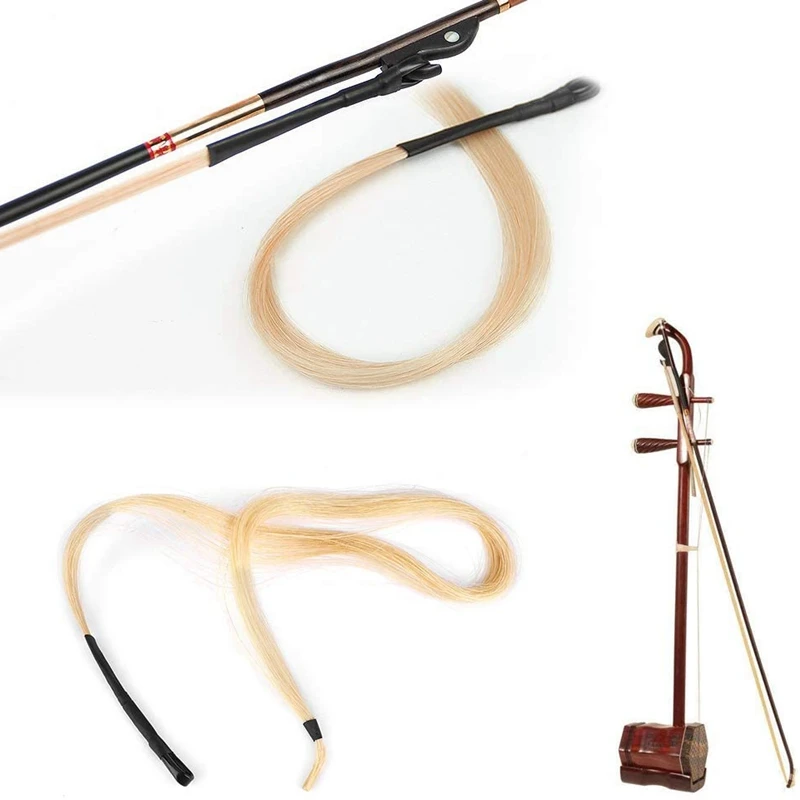 2 peças de cabelo de arco erhu 79cm peças de corda de cabelo de rabo de cavalo para instrumentos de violino viola violoncelo