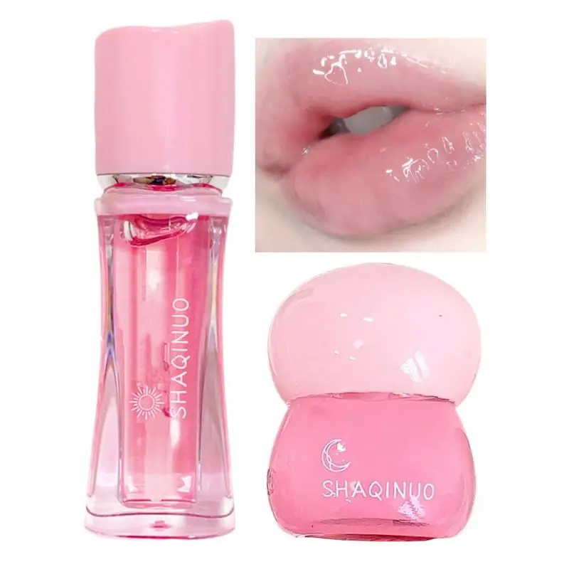 

2 шт. набор для ухода за губами, увлажняющее масло для губ, разглаживающее, увлажняющий блеск для губ, увлажняющий крем для губ, желейная помада, питательная помада для губ автомобиля