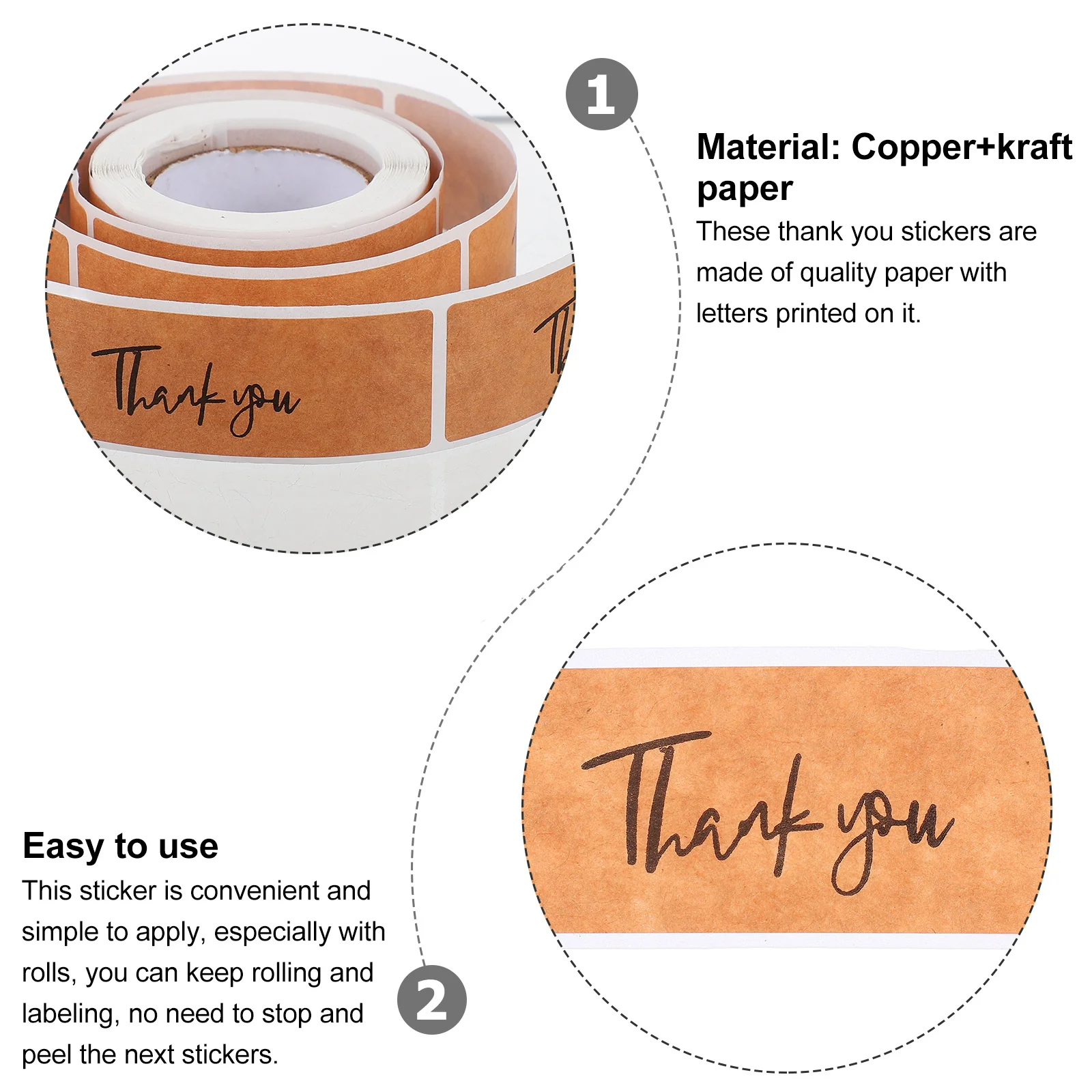

2 Rolls Thank You Business Labels Envelope Seal Stickers for Gift Packaging Bag Decoration Gift Label Thank You Label Decal