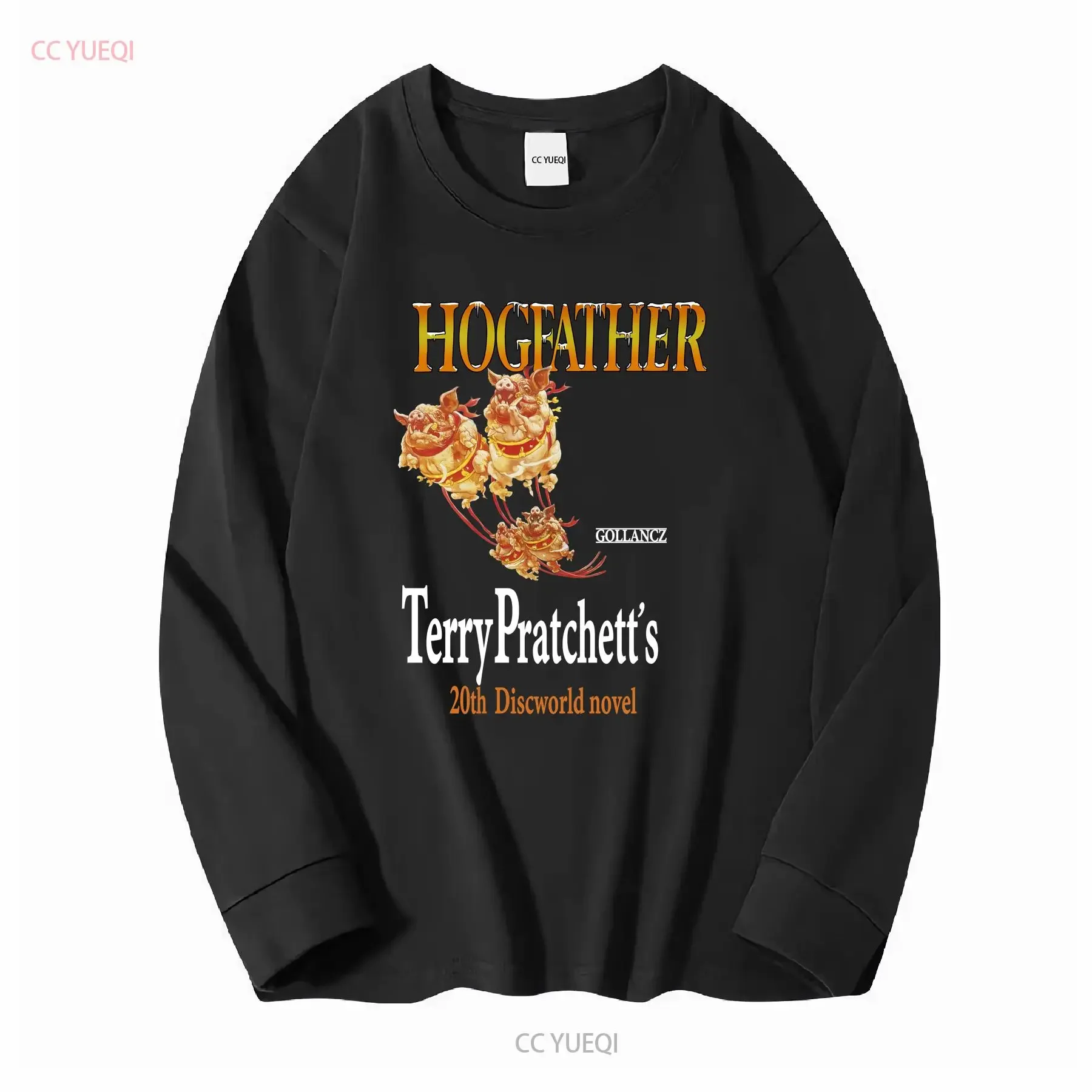Vintage 1996 Hogfather T shirt Terry Pratchett 20th Discworld Novel Gollancz Book Promo Merchandise Black vintage Washed - view 3