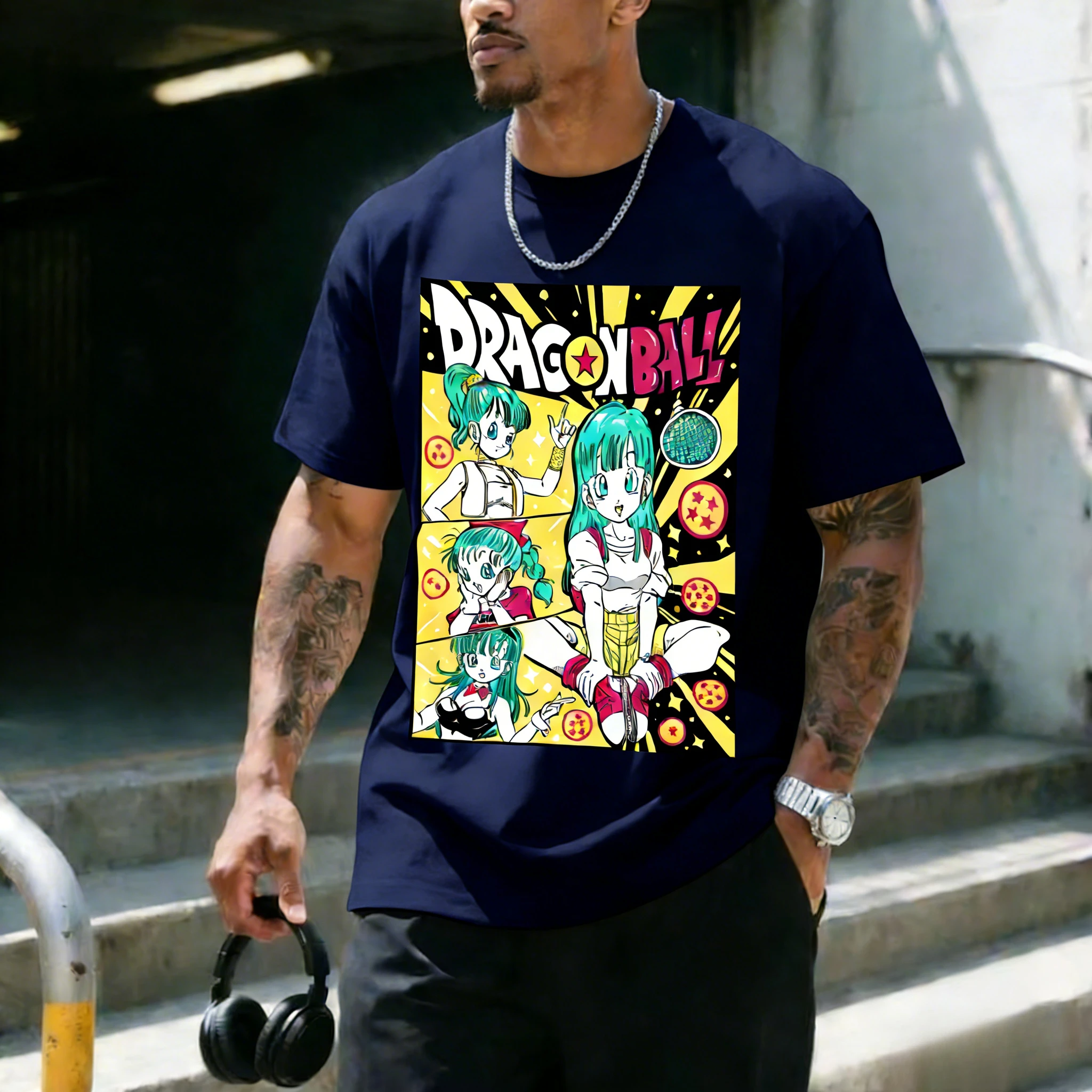 Camiseta Retro Estilo Dragon Ball Bulma 2026, Estilo Cómic, Holgada, Anime, Urbana, Manga Corta, Verano, para Hombre y Mujer