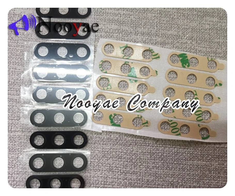 Obiettivo in vetro per fotocamera posteriore grande con retro nero per Huawei P Smart Plus 2019 P20 pro P30 lite obiettivo per fotocamera con adesivo + traccia