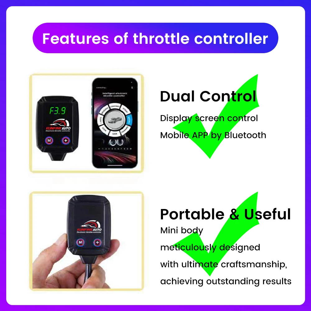 Bluetooth Throttle Controller For Renault Electronic Accelerator Potent Booster with APP & Dual Control Tuning Partsr