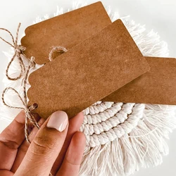 50PCS Paper Tag DIY Blank Kraft Label Cards Hanging Tag for Wedding Birthday Party DIY Kraft Gifts Wrapping Decoration Supplies