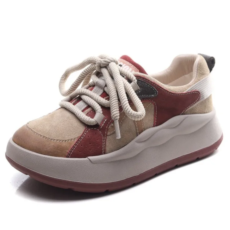 

Fujin 4cm Comfy Leisure Loafer Soft Flats Vulcanize Ethnic Woman Chunky Sneaker Ergonomic Autumn Shoes Suede Genuine Leather