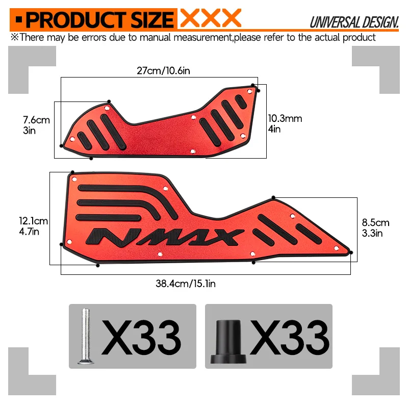 For Yamaha NMAX 155 Nmax155 2020-2024 2023 2022 2021 N-MAX155 nmax Footboard Plate Anti Slip Foot Pedals Motorcycle Accessories