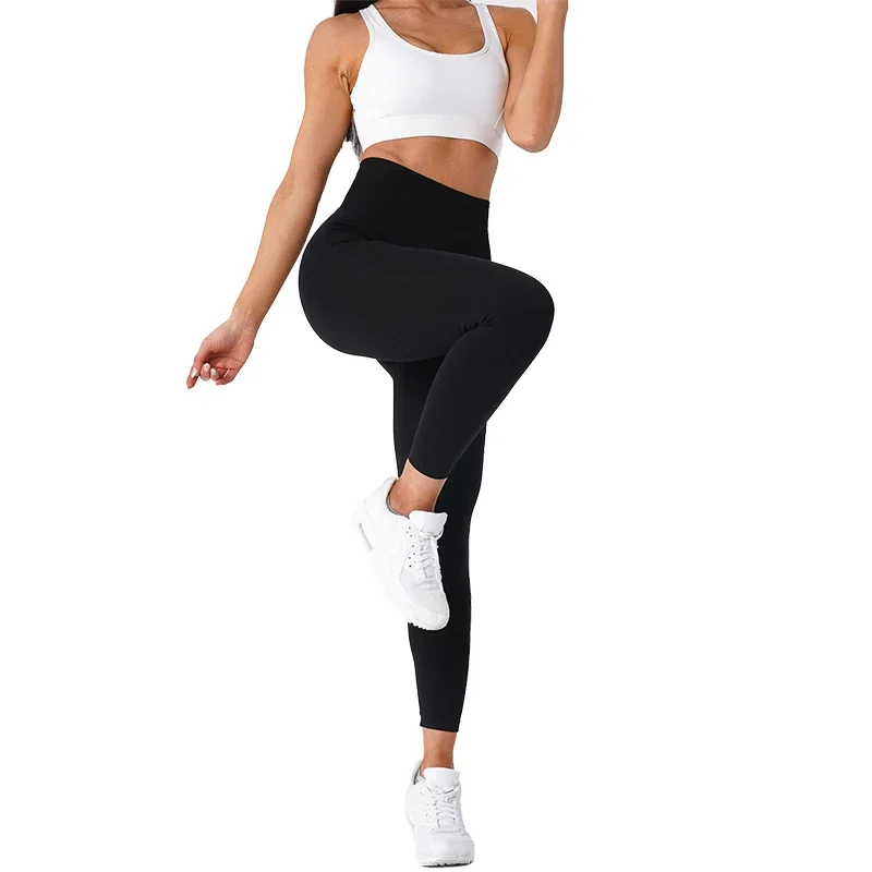 New Solid Seamless Leggings Women Soft Workout Tights Fitness Outfits Yoga Pants High Waisted Gym Wear Spandex Leggings