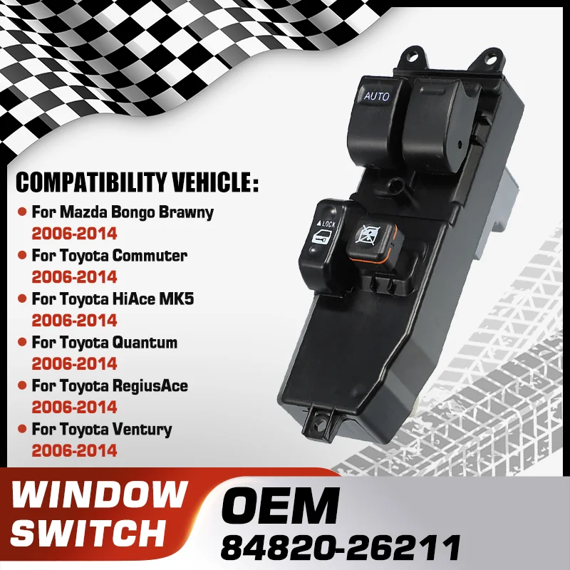 

For Toyota Commuter Toyota HiAce MK5 Toyota Quantum Toyota RegiusAce Toyota Ventury 2006-2014 Car Window Lifter Control Switch