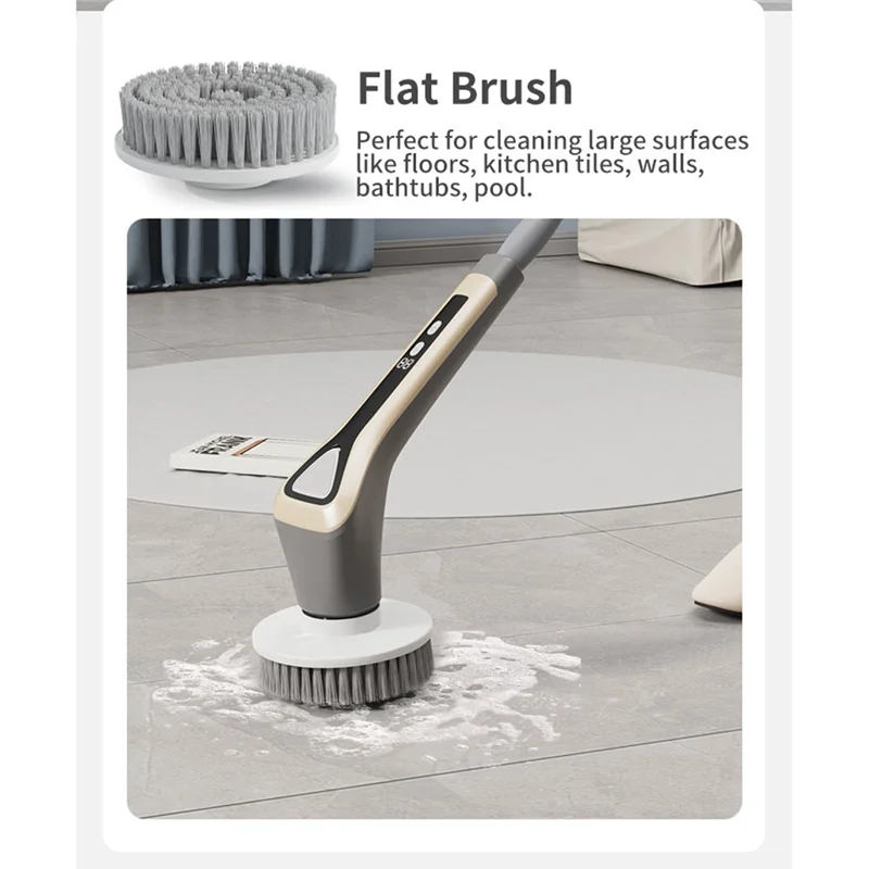 

A96K-Электрический вращающийся скребок для душа Ipx7 с 7 сменными насадками и регулируемой съемной удлинительной ручкой B