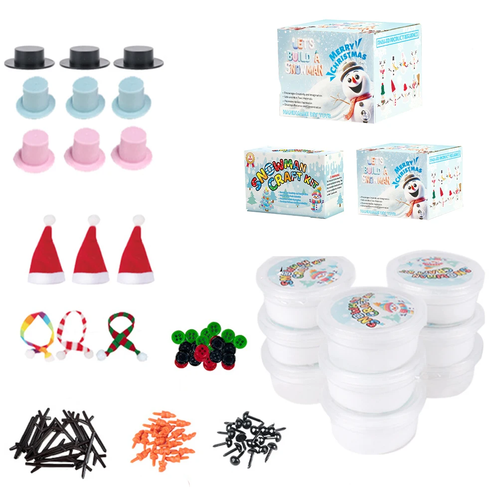 

Modeling Clay Snowman DIY Kit Christmas Stocking Stuffers Snowman Making Kit for Toys Favors