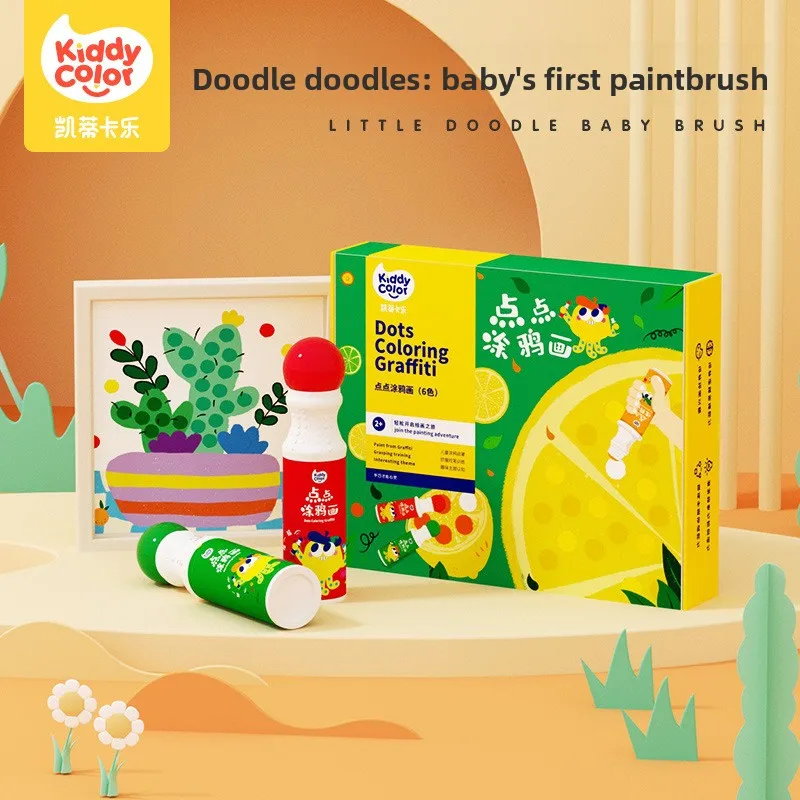Washable Dot Marker Set for Toddlers, 4 6 10 Color Water Based Dot Art Pens with Coloring Paper and Activity Cards, Early