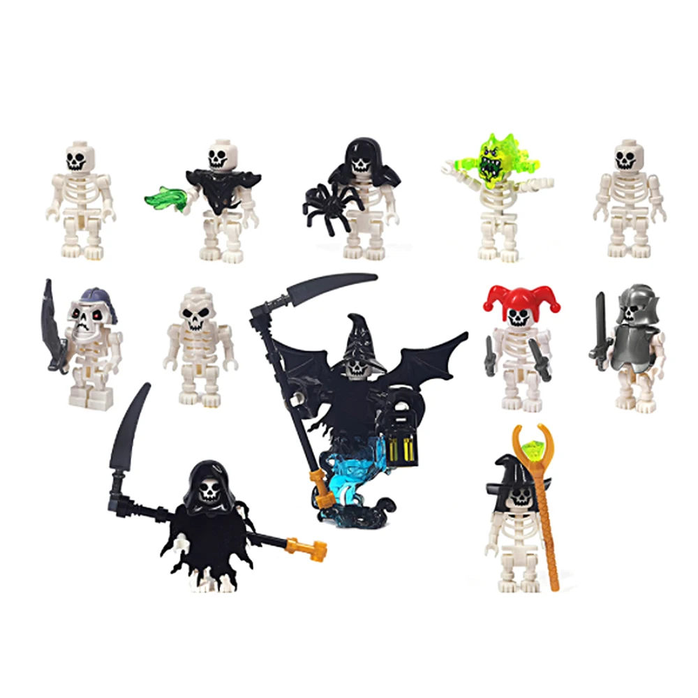 MOC Halloween Skeleton Armee Mini Puppe DIY Bausteine Zusammengesetzte Bausteine Spielzeug Charakter Puppe Skelett Ornamente – Detail 1