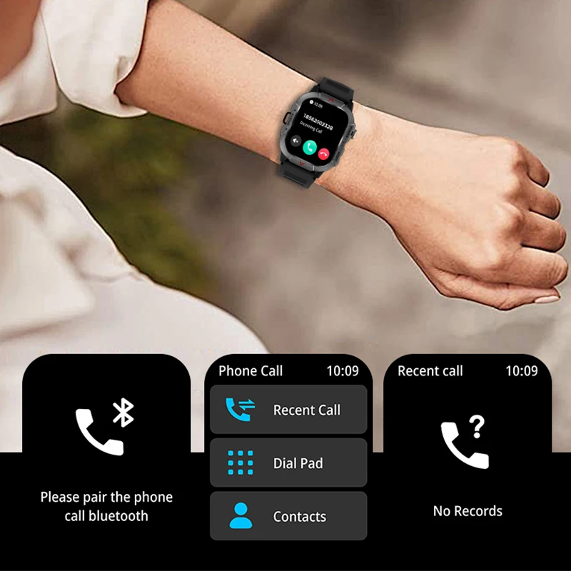 

Смарт-часы 2025 года, 2,01-дюймовый TFT HD-экран, разрешение 240*296, аккумулятор 320 мАч, спортивные часы на открытом воздухе 5,3, Bluetooth-вызов, мужские часы