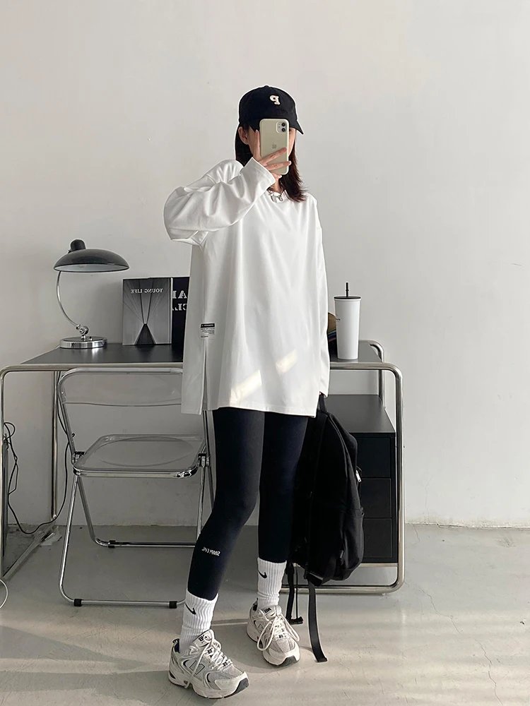 SunYeo Upgraded Thickened German Velvet Long Sleeve Base Shirt Women's Spring Autumn Winter Loose White T-shirt Upper Body