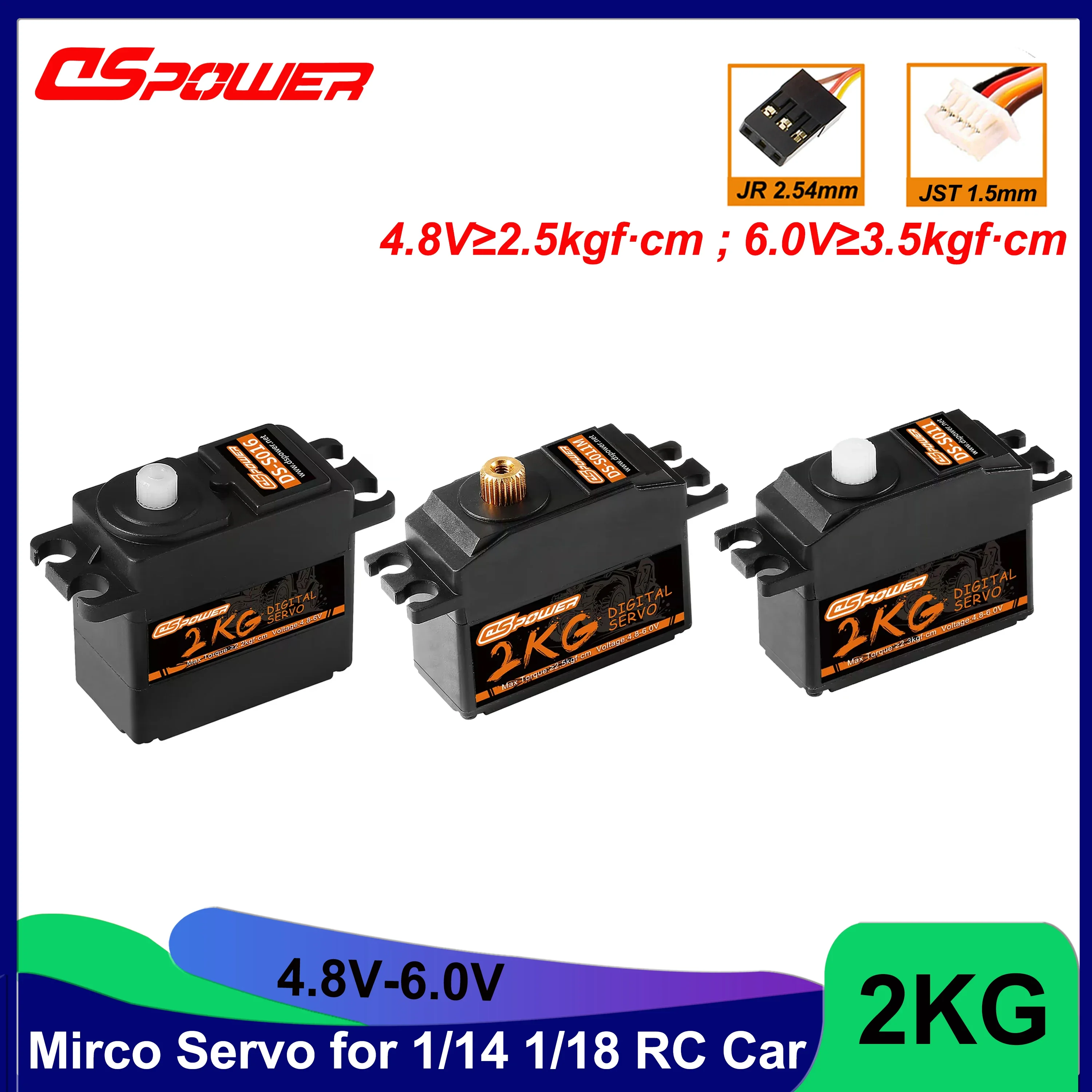 DSpower 2kg RC Micro Servo 4.2KG Waterproof Plastic/Metal Gear Servo for 1/14 1/16 1/18 Hyper Go E-Revo 144001 C24 D12 MN99S