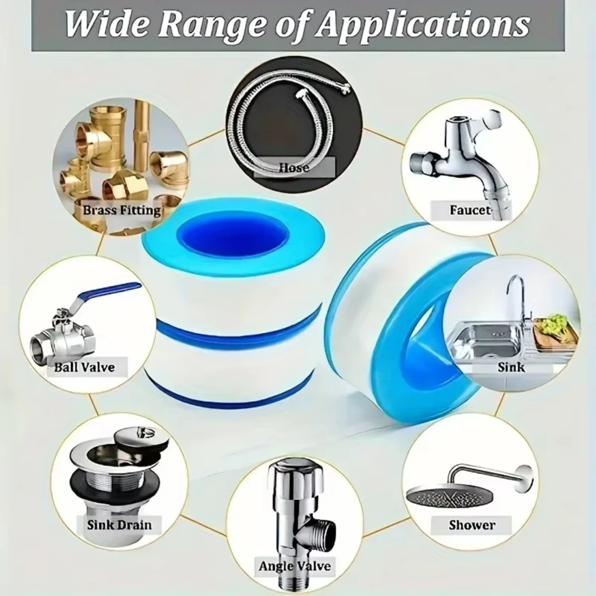 5 PCS Seal Tape Thread Seal Waterproof Leak Tape Duct Tape Plumbing Fitting Oil-Free Repair Tool Adhesives Sealants