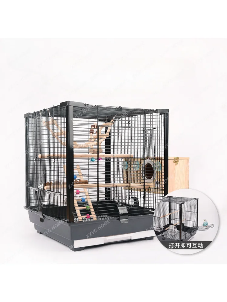 Luxury Square Aluminum Column Bird Cage Parrot Cage Tiger Skin Peony Xuanfeng Pearl Breeding Cage переноска для кошек