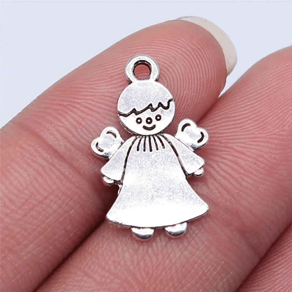 20pcs 22x14mm Angel Pendant Charms Antique Silver Plated For Jewelry Making Zinc Alloy Jewelry Findings Jewelry Components