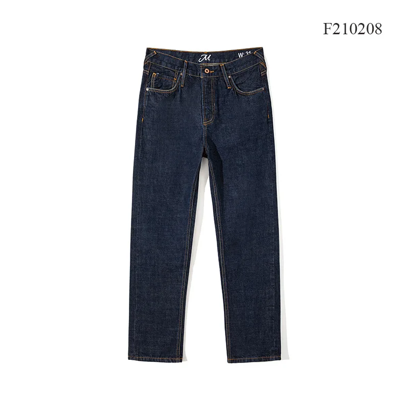 

American Retro 14oz One-Wash Selvedge Denim Jeans for Men Premium Zimbabwe 100% Cotton Regular Tapered Slim-Fit Straight Pants