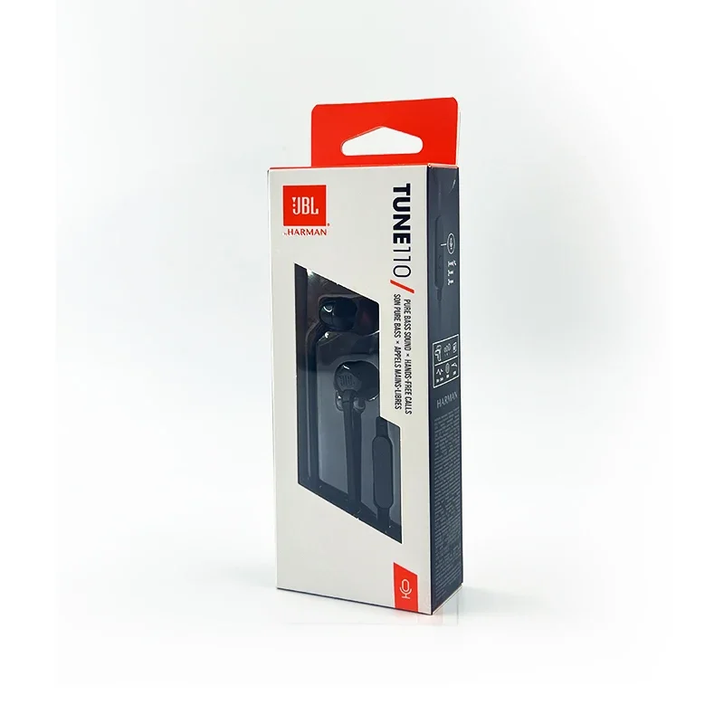 الأصلي JBL TUNE 110 T110 3.5 مللي متر جاك السلكية سماعات أذن داخل الأذن مع زر واحد عن بعد سماعة مع ميكروفون مدمج
