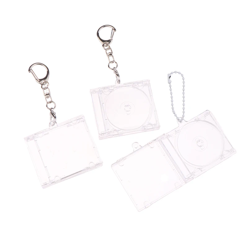 1PCS Peripheral Commemorative Blank Album Mini CD Case Keychain CD Player Shaped Key Pendant For DIY Backpack Hanging Decoration