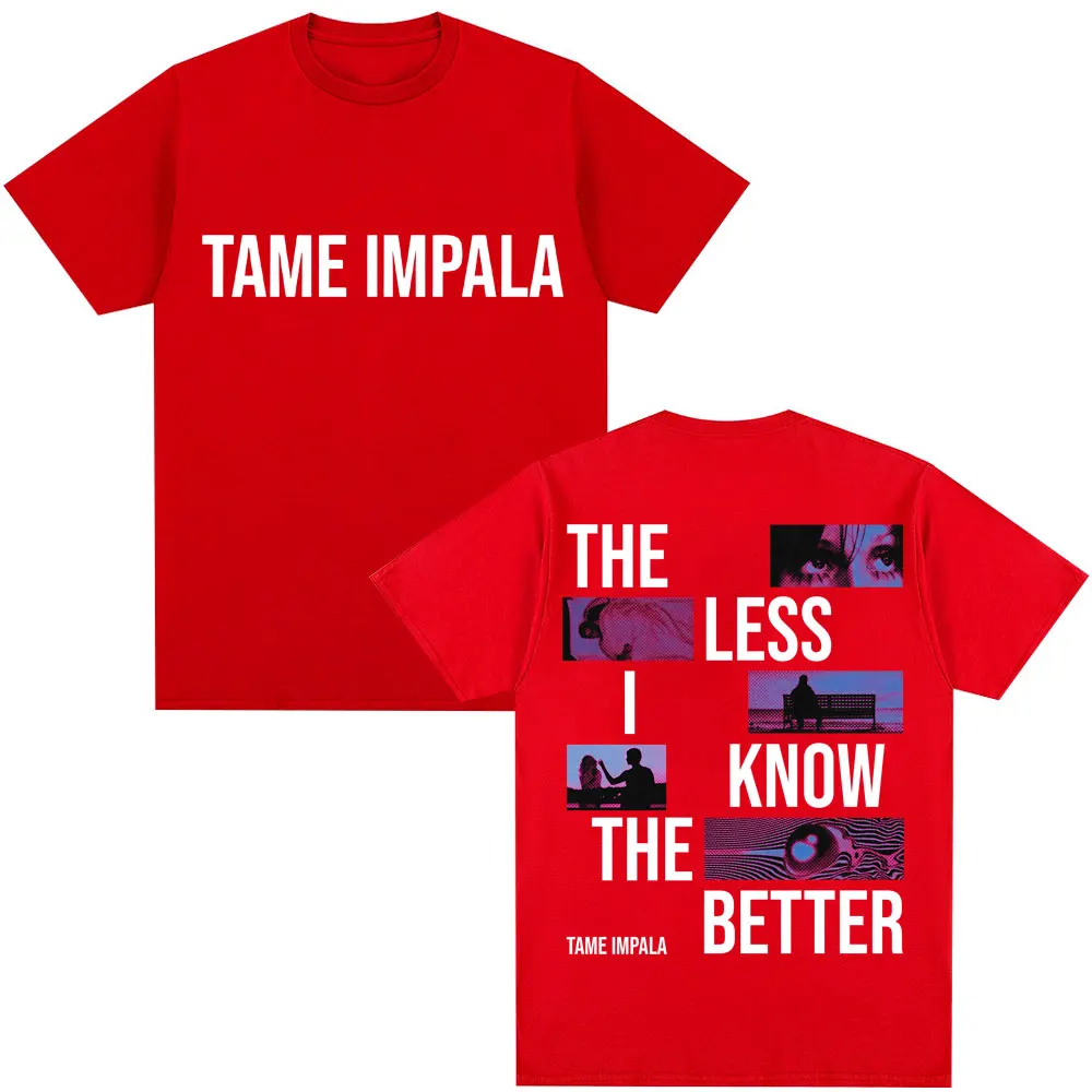 Rock Band Tame Impala The Less I Know The Better T Shirt Men's Vintage Hip Hop Gothic T-shirts Cotton Casual Oversized T-shirt
