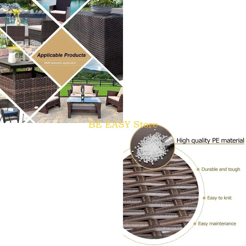 

E28F Синтетический плетеный ремонтный комплект из ротанга для стула, стола, вязаной корзины для хранения