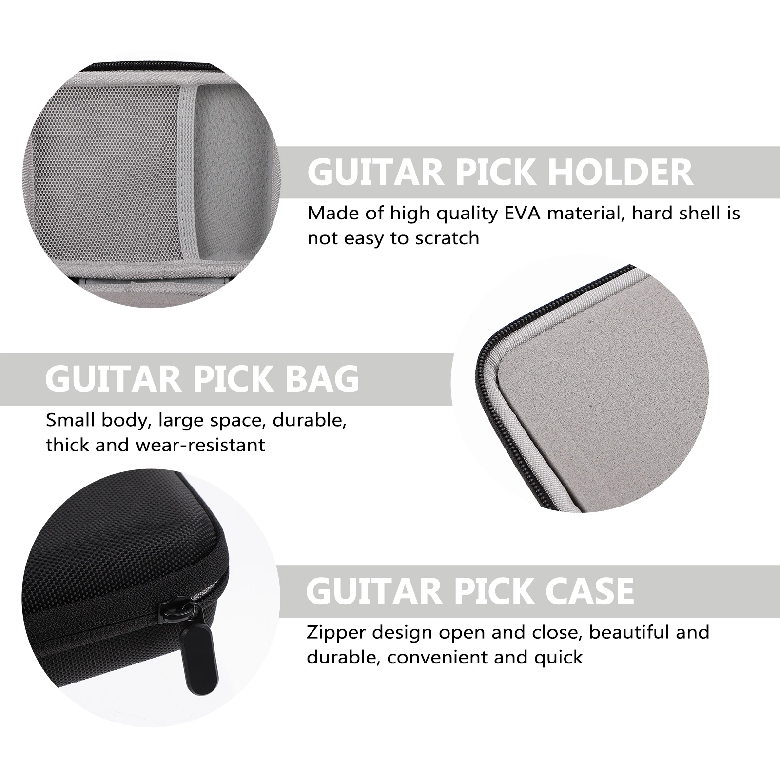 

Guitar Pick Holder 6pcs Compact Lightweight Storage Bag Portable ganizer Pouch for Electric Acoustic Bass Ukulele Picks Case