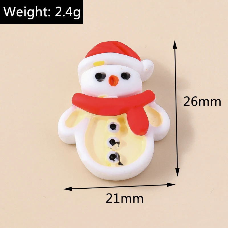 Leslie 10 Stück 22 x 19 mm niedliche Harz-Weihnachtskeks-Lebkuchenmann-Charms mit flacher Rückseite, Cabochon für DIY-Schmuckherstellung, Haarspangen – Detail 10