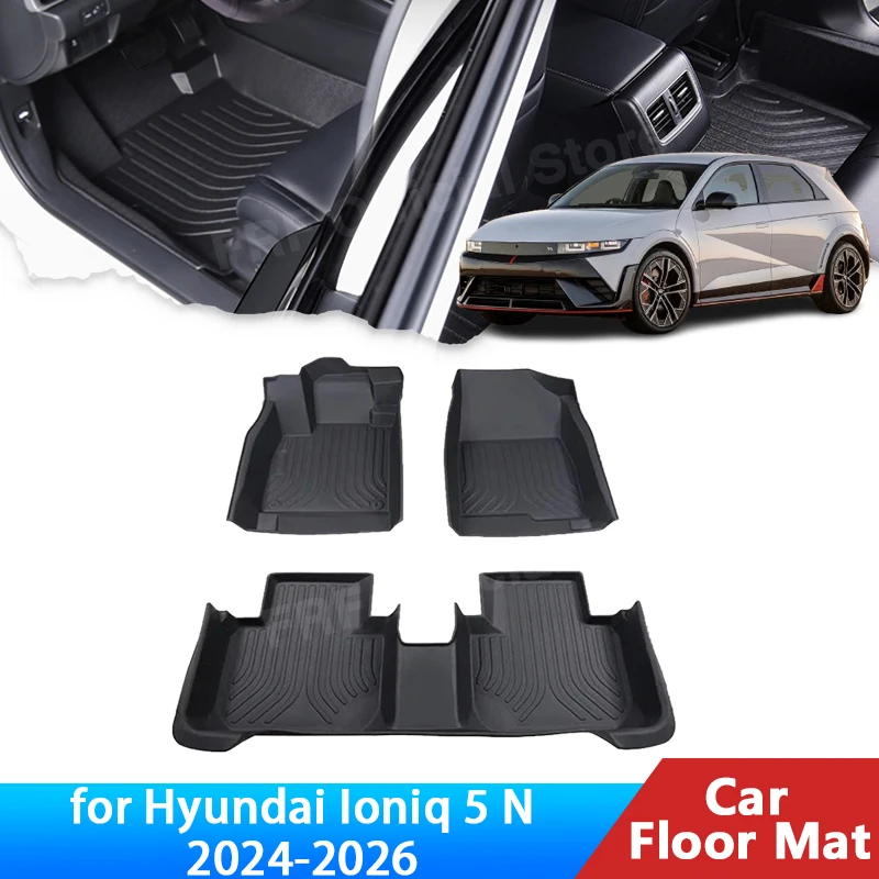 

TPE Car Floor Mat For Hyundai Ioniq 5 N Accessories 2024 2025 2026 Foot Panel Rugs Carpet Pad Waterproof Pad Anti-dirty Cushion