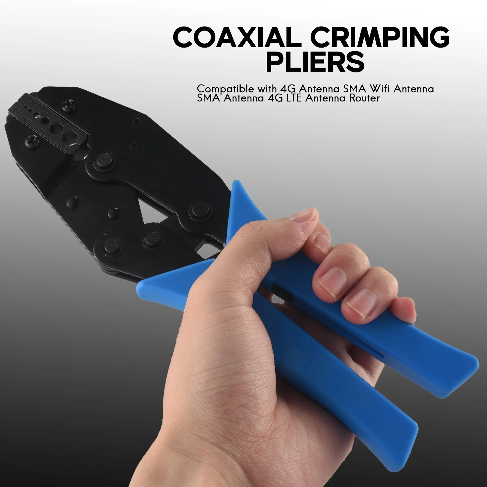 YANA50I 10Pcs SMA Male Connectors And Coaxial Cable Crimping Tool Crimp RG58 Cable For SMA WIFI Antenna Extension Cable