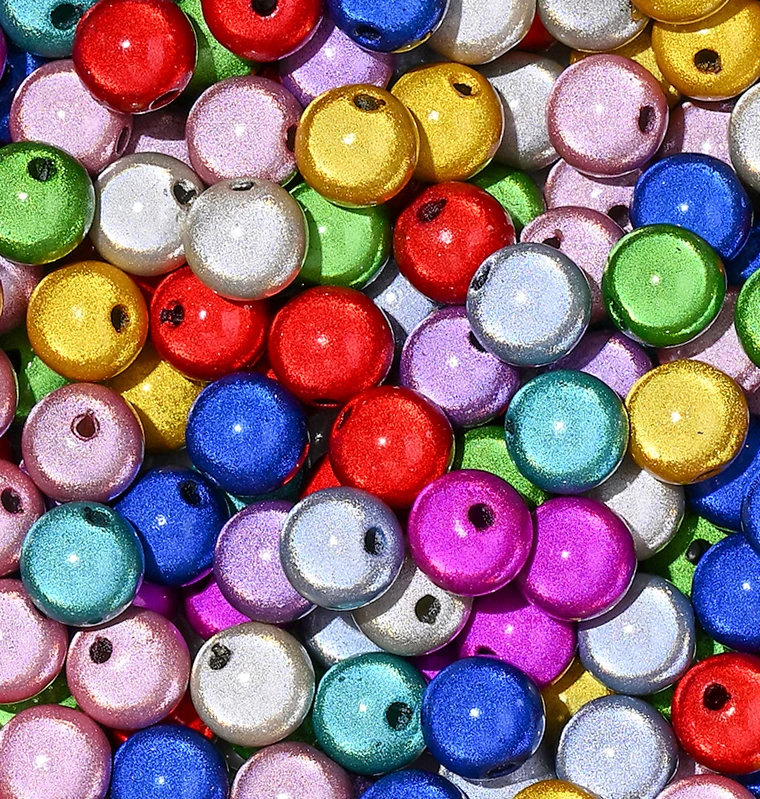 10-50 Stück 8/10/12/14/16MM Gemischte Acrylperlen Bunte Runde Mattierte Schimmernde Lose Zwischenperlen für DIY Schmuckherstellung und Bastelarbeiten – Detail 5