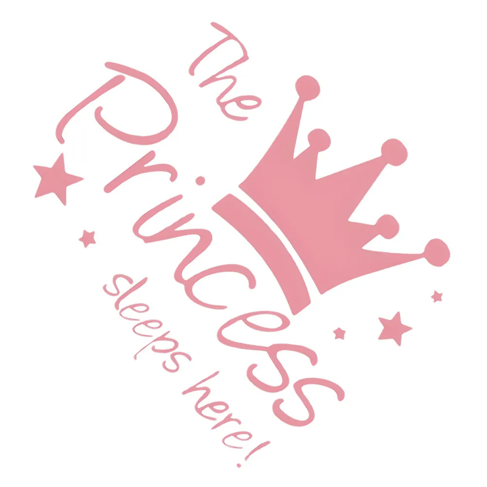 Princess Crown Wall Decal Removable PVC Sticker for Girls Bedroom Nursery Living Room Decor