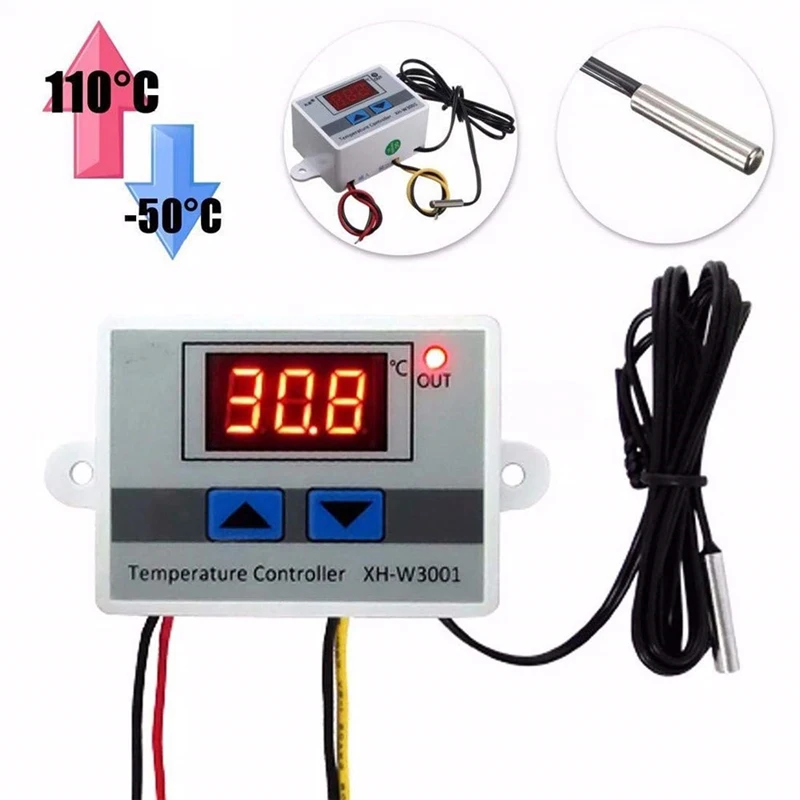 XH-W3001 Control Digital de temperatura microordenador termostato interruptor termómetro nuevo termorregulador 12/24/220V