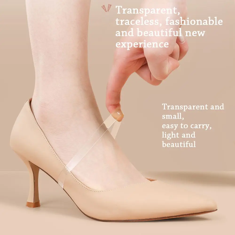 1 Pair Transparent Silicone Shoelaces Help Keep Shoes From Slipping Off When Wearing High Heels Invisible Straps Non-Dropping