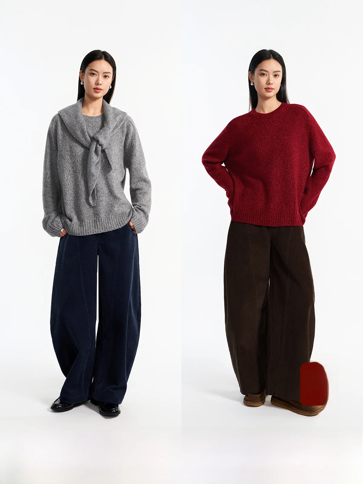 

Мягкий уютный комплект: свитер с круглым вырезом и шарф из смесовой шерсти и лиоцелла, свободный крой, длинный рукав, повседневный стиль, женская вязаная одежда