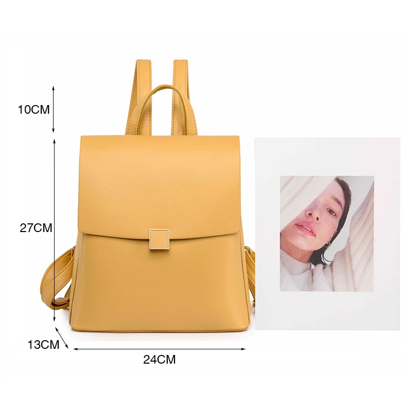 Fashion Bagpack Ladies New Elegant Leather Knapsack for Women Large Capacity Backpacks Female Simple Travel Daypack School Bag