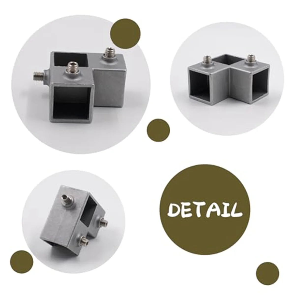 

AA25 8 PCS 1In/25 mm Square Tube Connector, 3-Way Pipe Fitting Connector Aluminum Alloy Tee Chain End Rails Clamps B