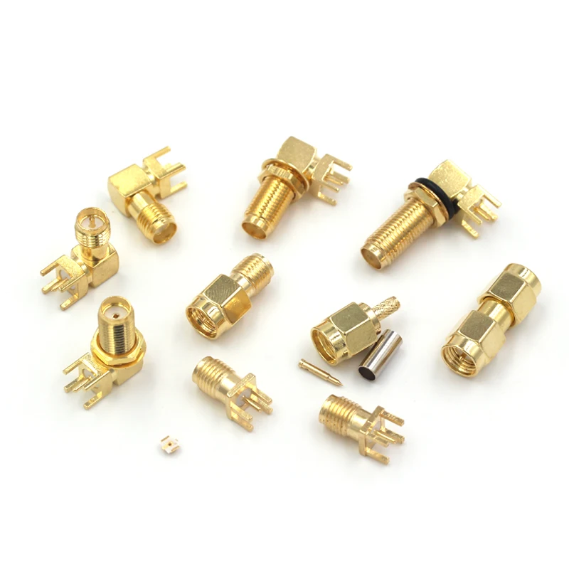 1PCS SMA-KE Connerctor SMA-KWE Adapter Straight /Bent Header Square/Skew Foot Base male female PCB connector