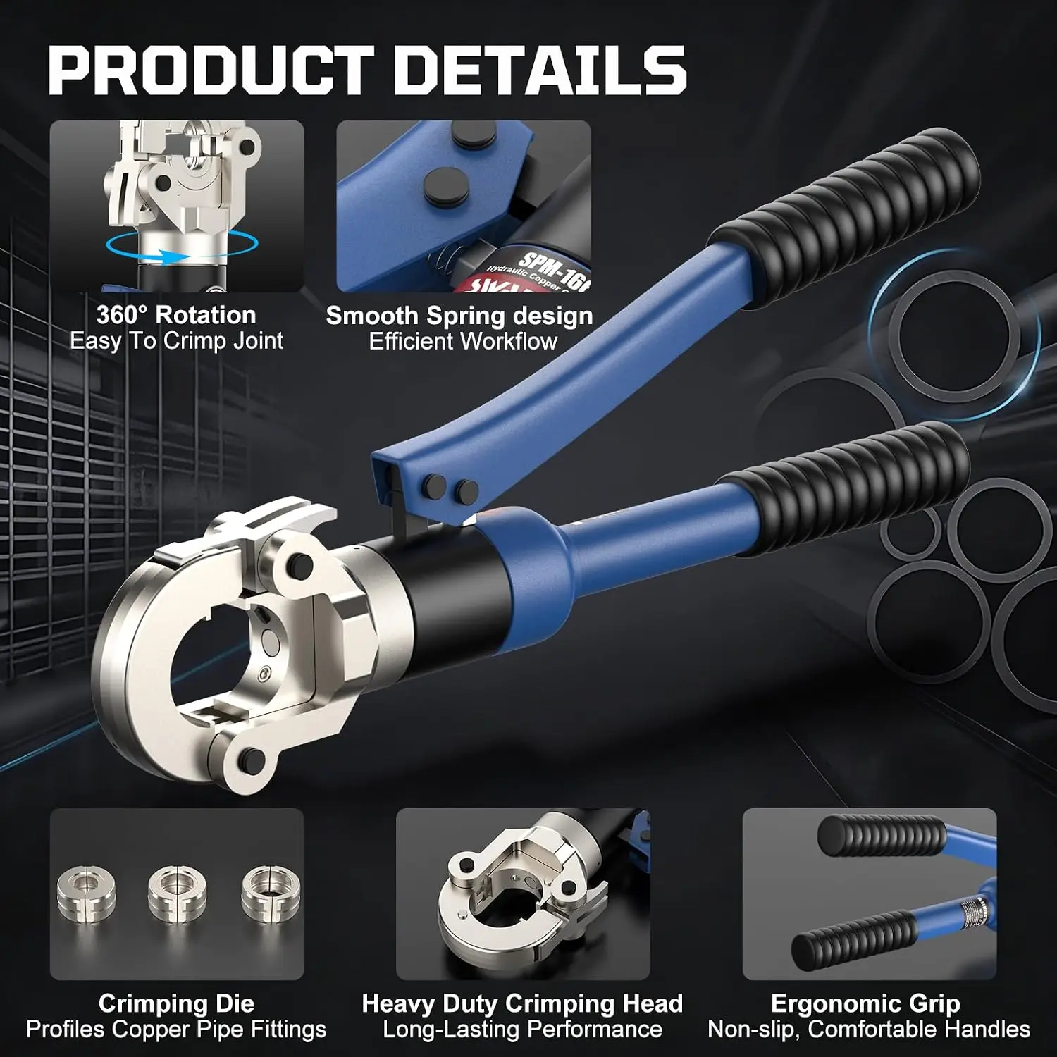 Copper Pipe Crimping Tool with 1/2